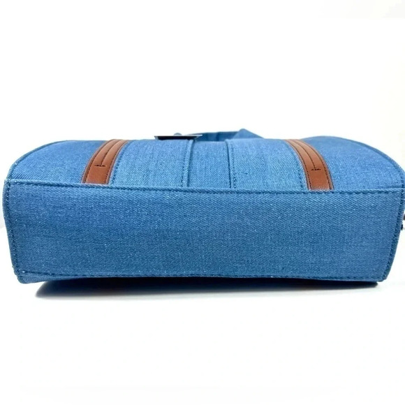 NWT Denim New Collection Handbag Stripe Satchel Bag - Picture 6 of 8